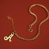  ITALIC SCRIPT LETTER - VENETIAN BOX CHAIN BRACELET 