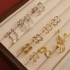  TRIPLE LINE OPEN HOOP EARRINGS 