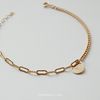  MINI HEART CURB & RECTANGLE CHAIN BRACELET 