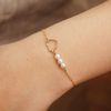  SPARKLE HEART ROUND PEARL BRACELET 