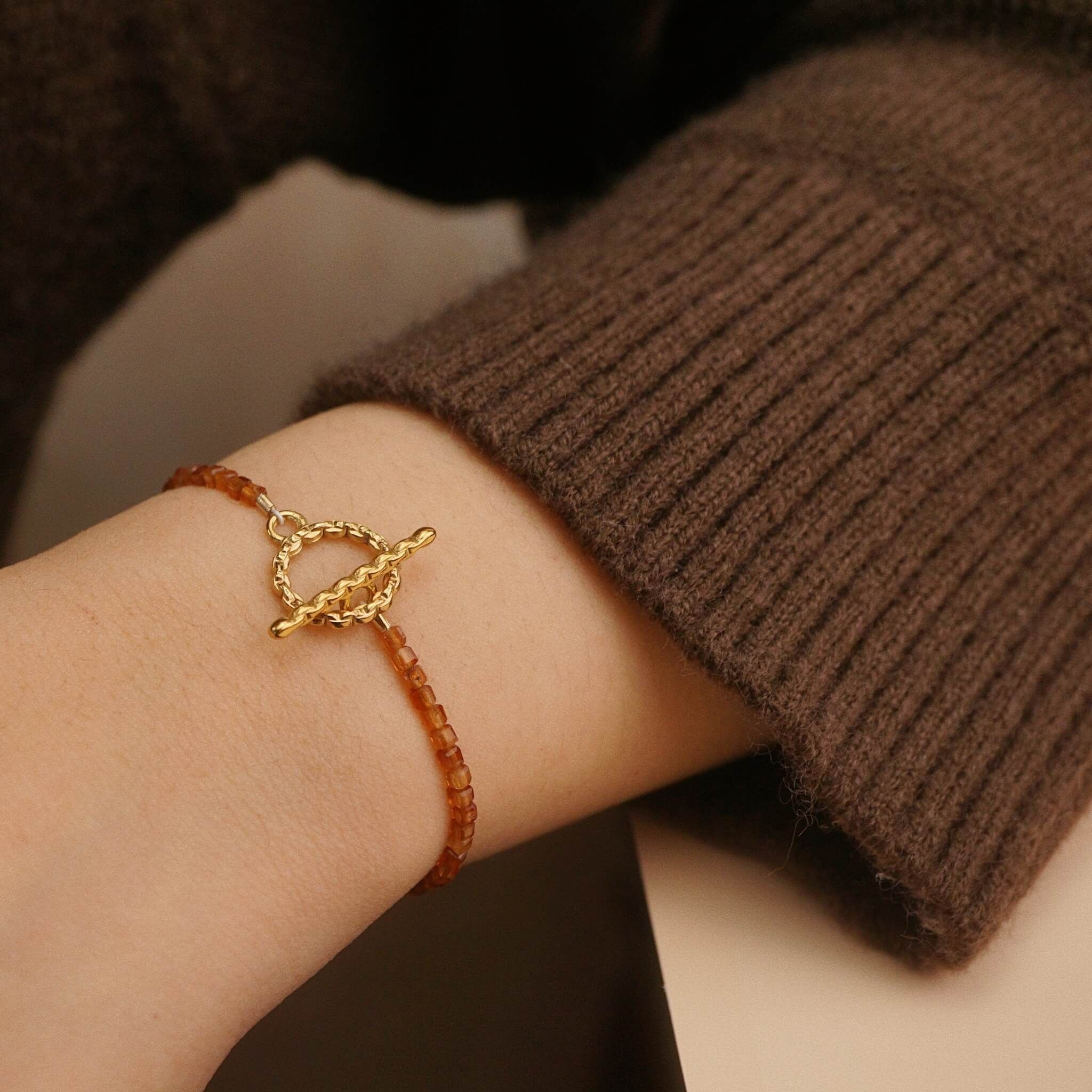  CHAIN CLASP GARNET BRACELET 