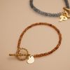  MINI HEART - CHAIN CLASP GARNET BRACELET 