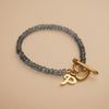  ITALIC SCRIPT LETTER - CUPID CLASP TOPAZ BRACELET 
