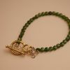  FLOWER - BAMBOO HEART CLASP CHROME DIOPSIDE BRACELET 