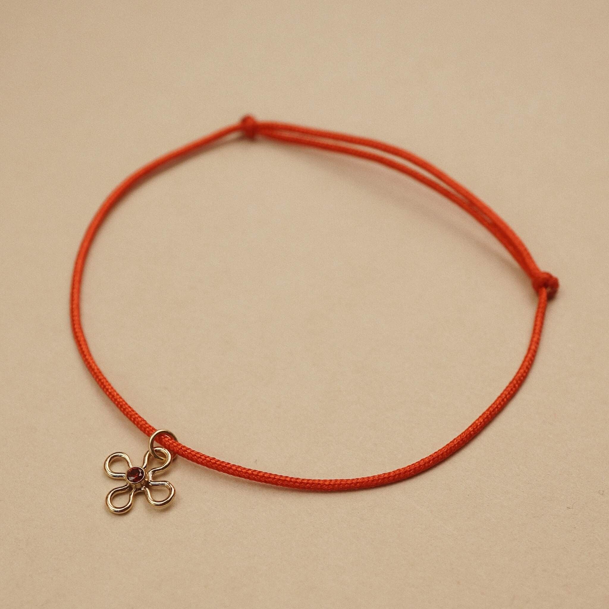  FLOWER - RED LUCKY STRING BRACELET 