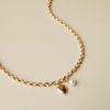  PUFF HEART - PEARL DOUBLE OVAL NECKLACE 