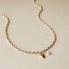  PUFF HEART - PEARL DOUBLE OVAL NECKLACE 