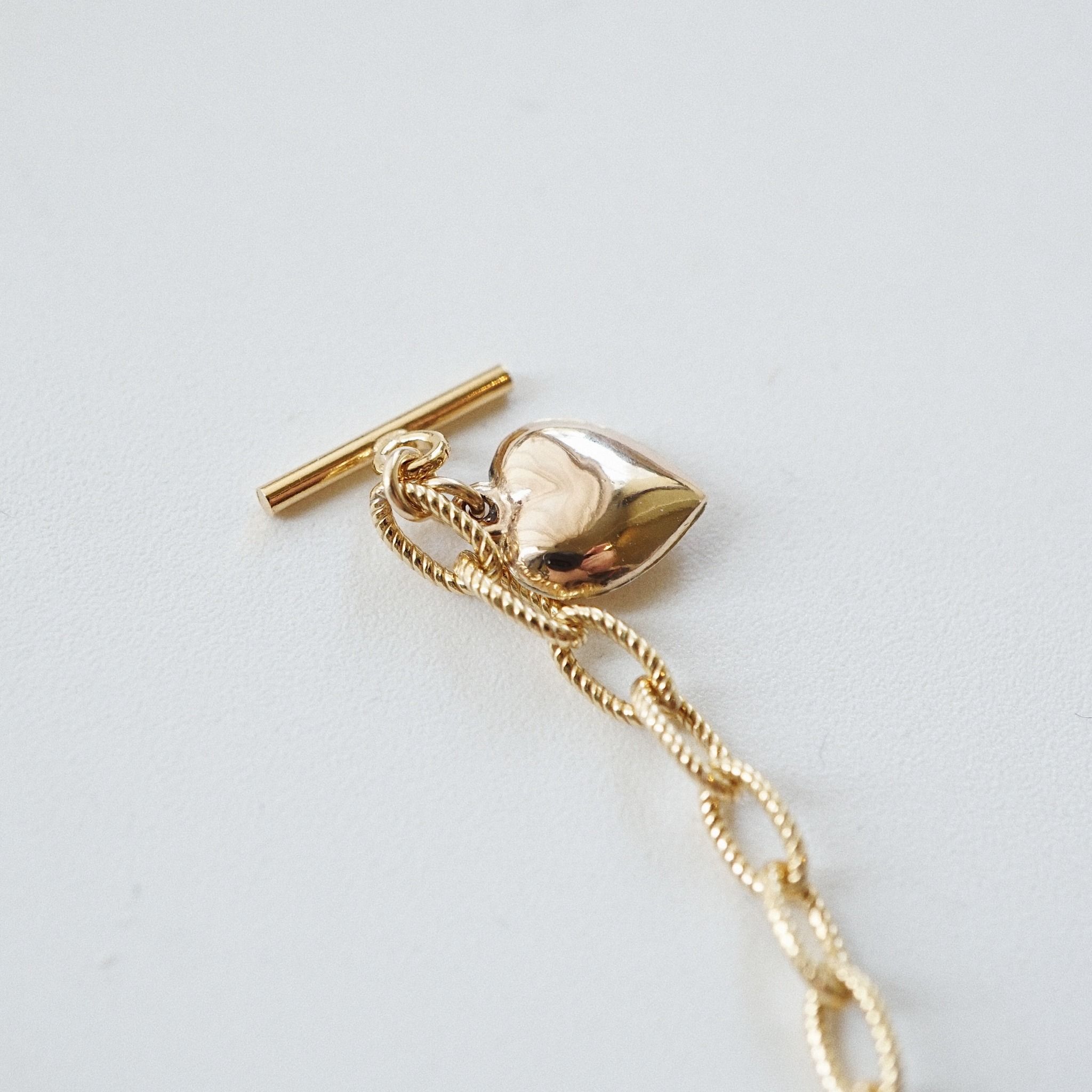  PUFF HEART - TOGGLE CLASP OVAL CABLE BRACELET 
