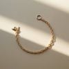  PUFF HEART - TOGGLE CLASP TRIPLE CABLE BRACELET 