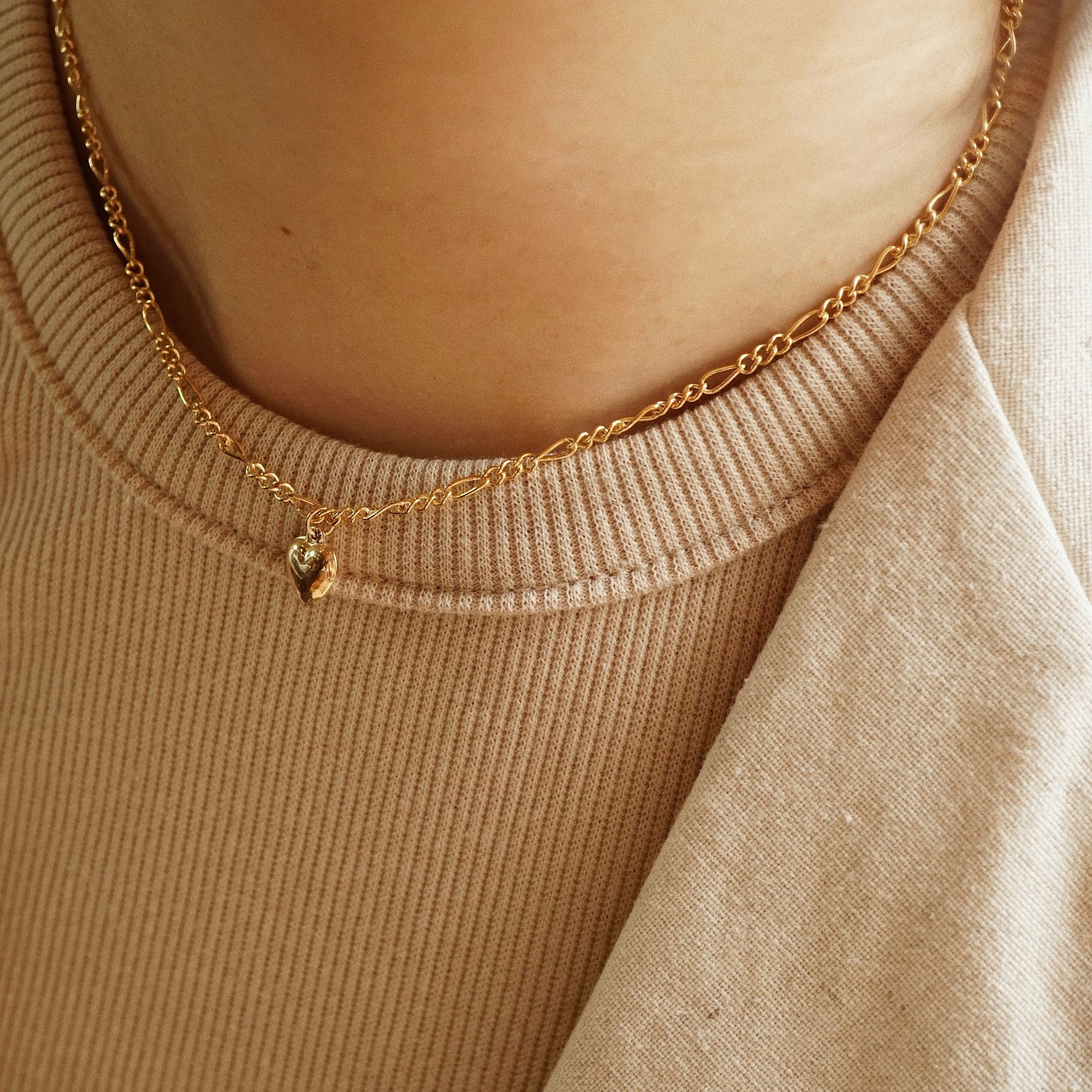  PUFF HEART FIGARO NECKLACE 