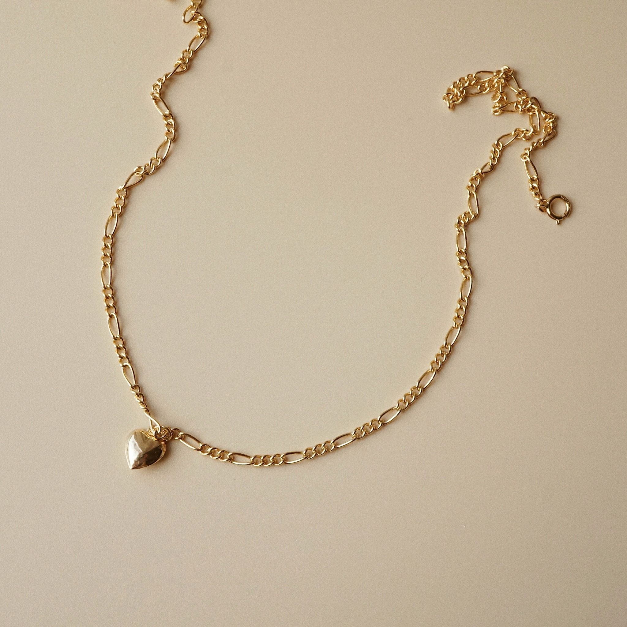  PUFF HEART FIGARO NECKLACE 