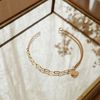  MINI HEART CURB & RECTANGLE CHAIN BRACELET 