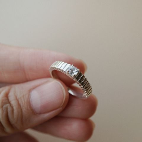 RIBBED BAND RING - 3.5MM (S)