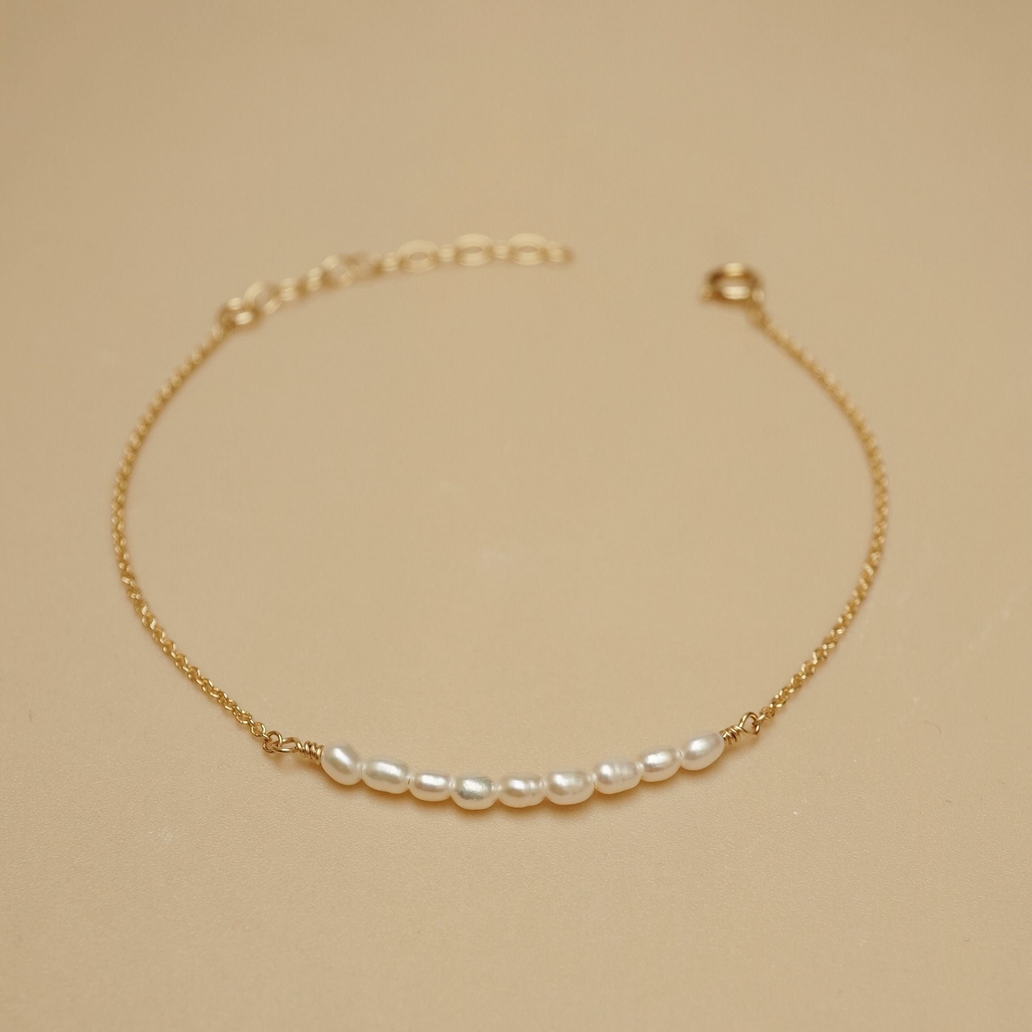  RICE SHAPE PEARL BAR BRACELET 