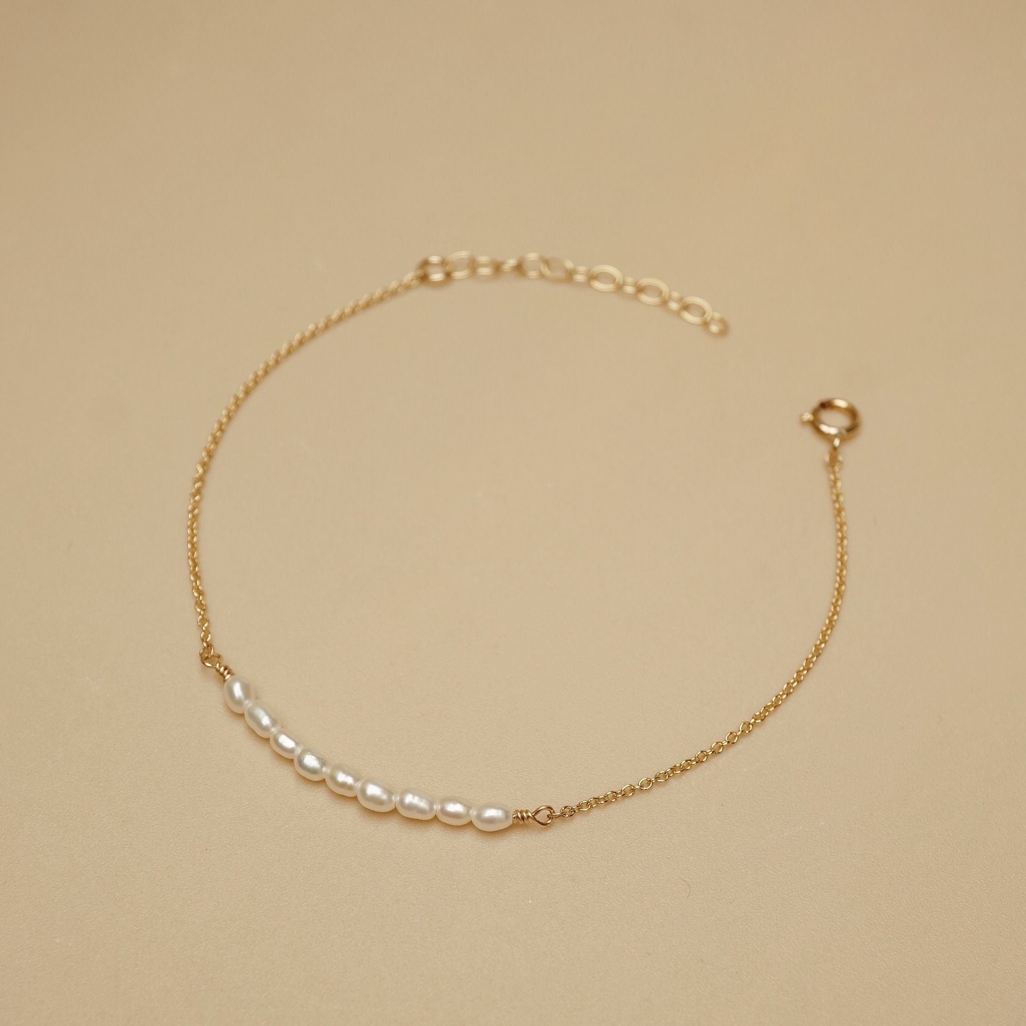  RICE SHAPE PEARL BAR BRACELET 