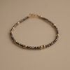  ROUND SILVER OBSIDIAN STONE BRACELET 
