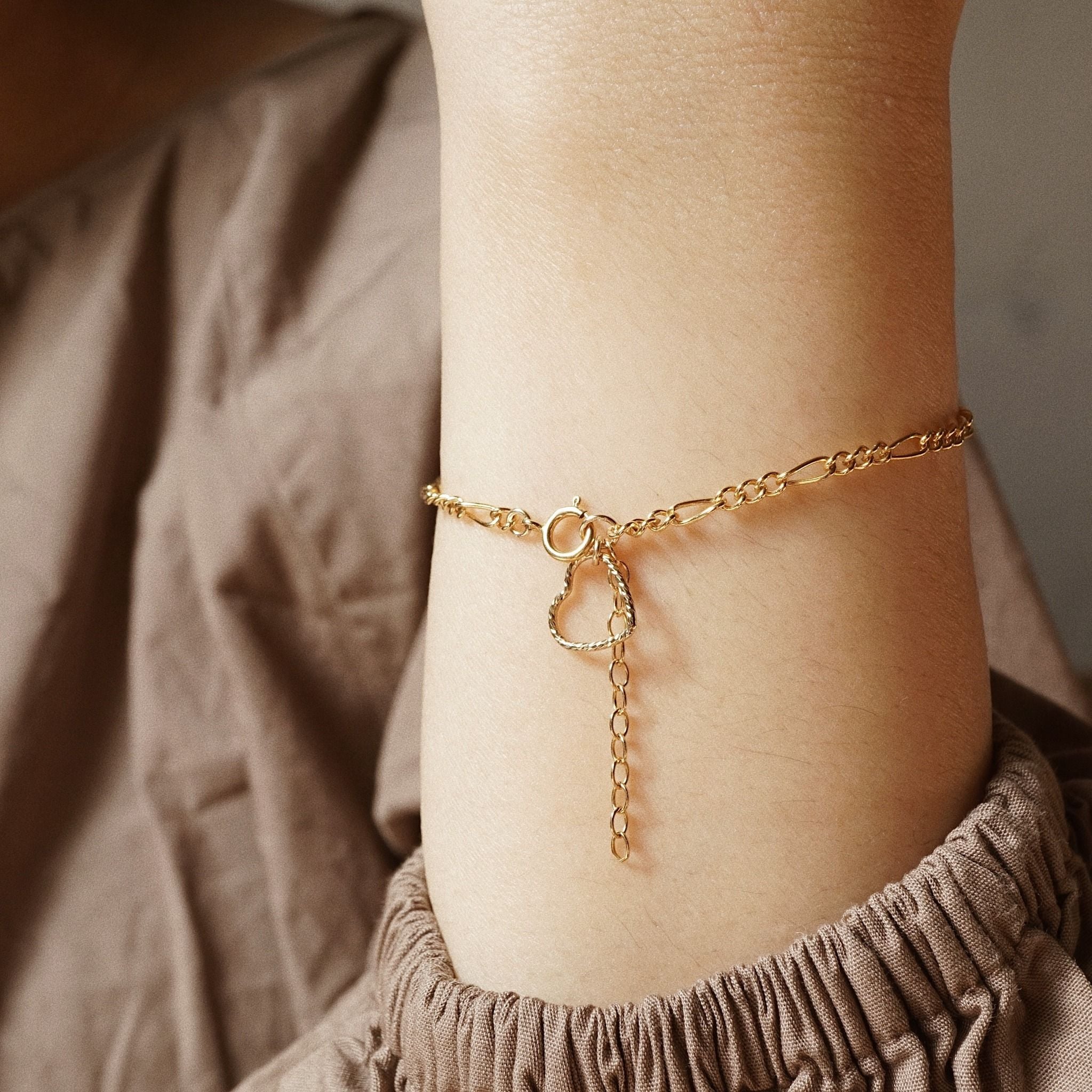  SPARKLE HEART - FIGARO BRACELET 