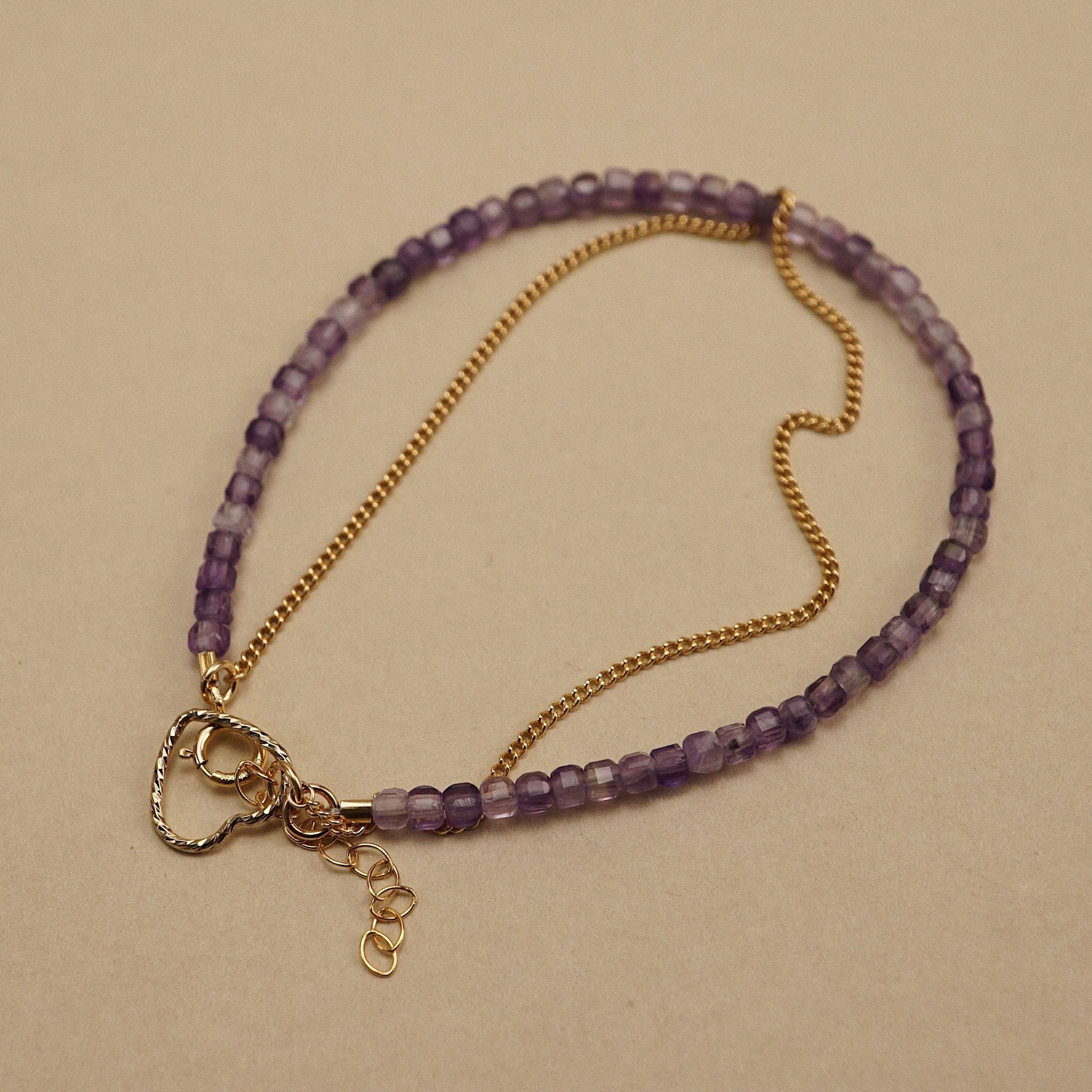  SPARKLE HEART - SILKY AMETHYST BRACELET 