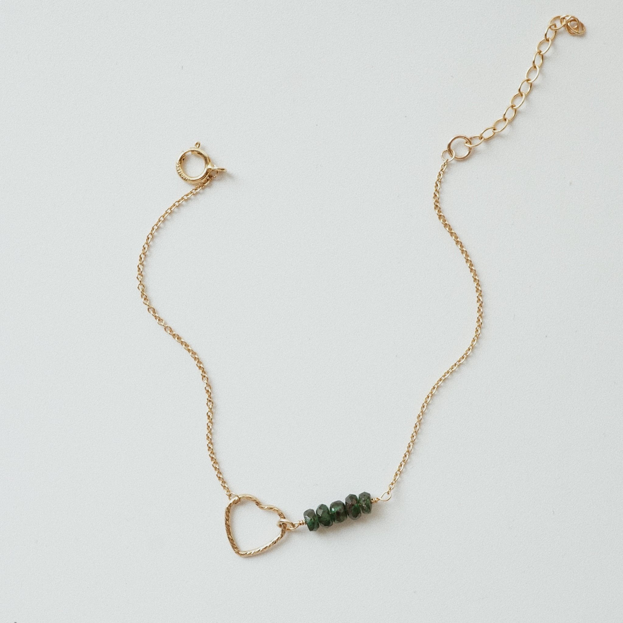  SPARKLE HEART EMERALD BRACELET 