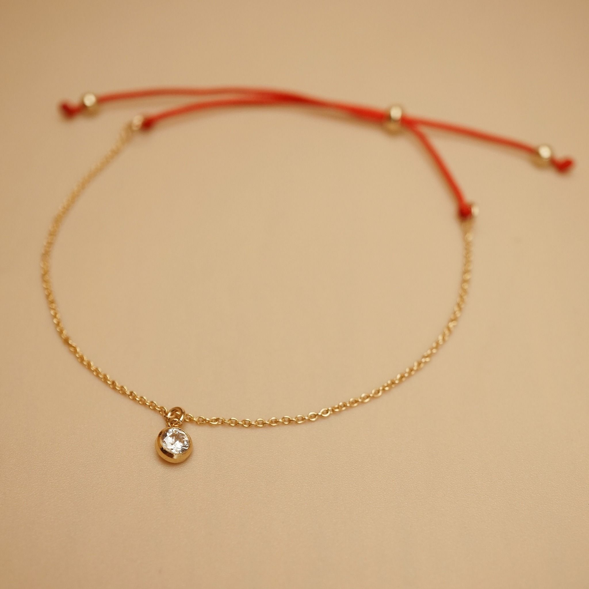  STONE - RED LUCKY STRING PLAIN BRACELET 