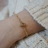  STONE - TOGGLE CLASP OVAL CABLE BRACELET 