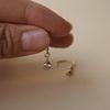  STONE OPEN HOOP EARRINGS 