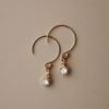  STONE OPEN HOOP EARRINGS 