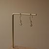  STONE OPEN HOOP EARRINGS 