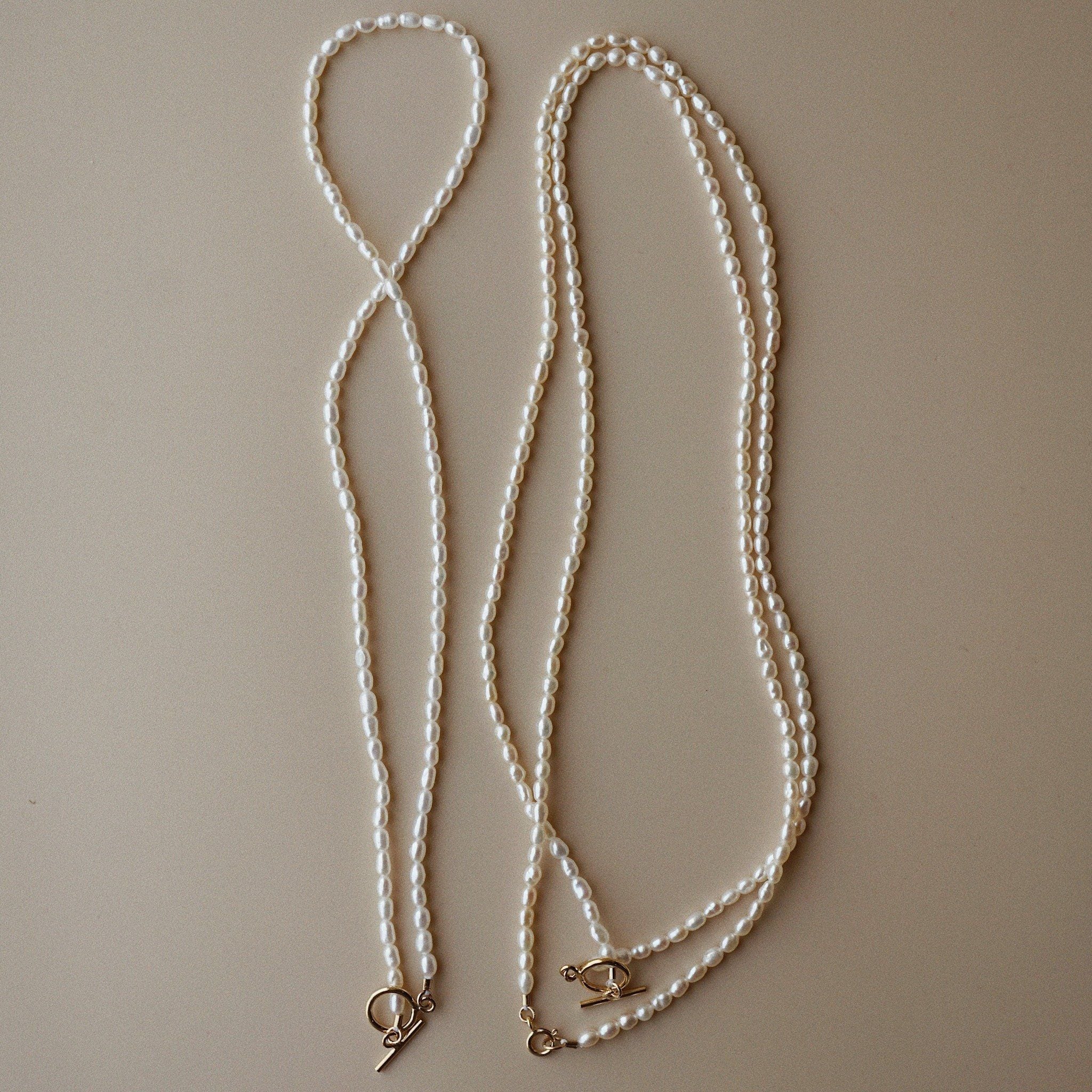  RICE SHAPE PEARL CHOKER NECKLACE 