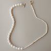  TOGGLE CLASP MIXED PEARL CHOKER NECKLACE 