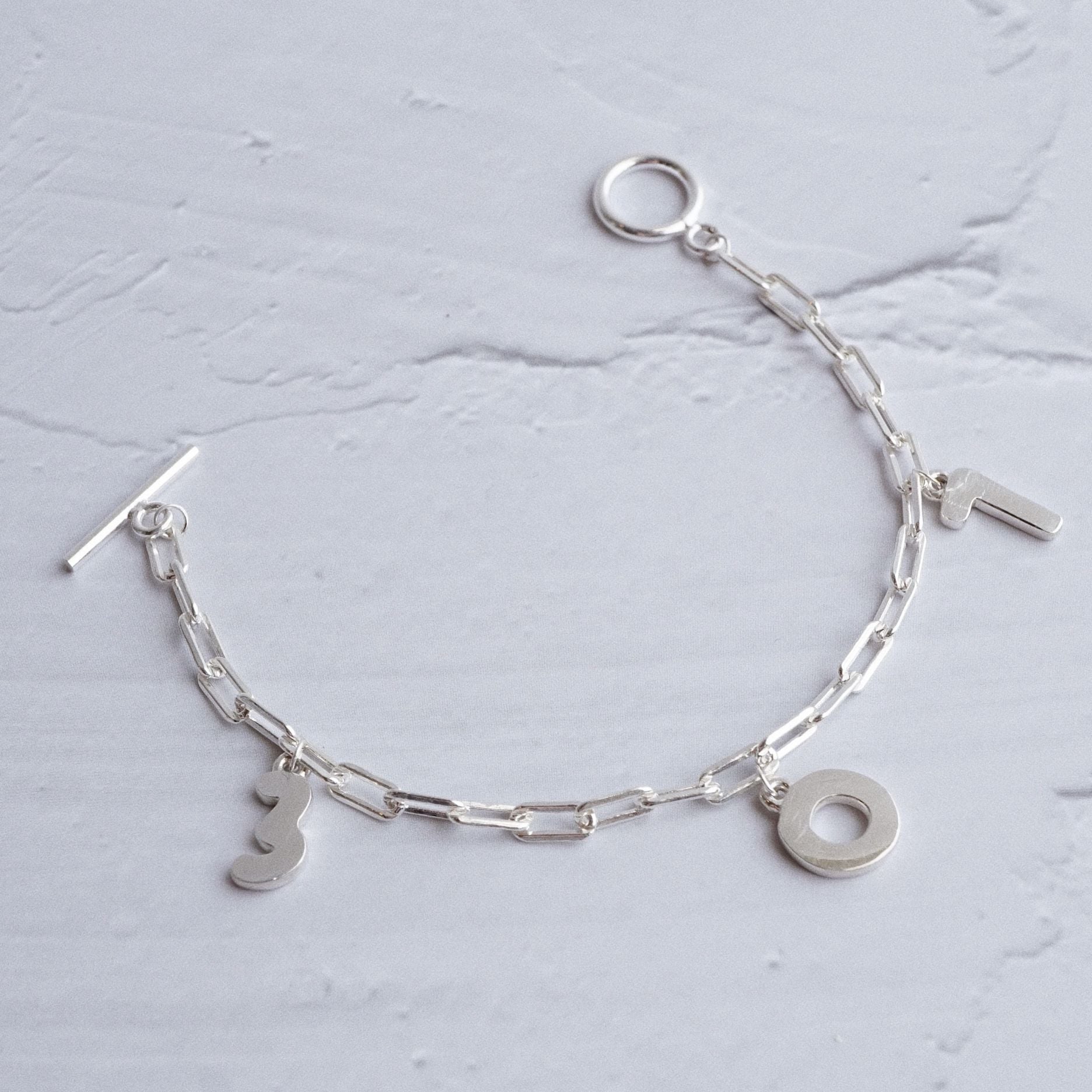  TRIO NUMBER RECTANGLE CHAIN BRACLET (S) 