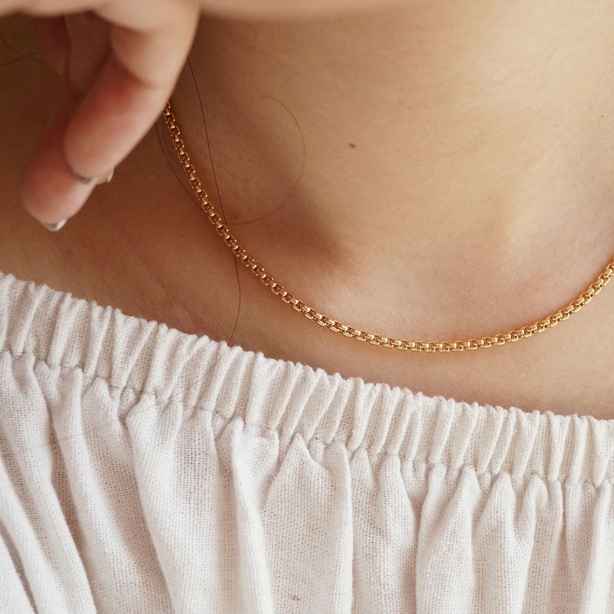 10K Gold Chain Mm 14k Solid Gold Extendable Box Chain 18