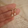  WAVY PEARL DROP EARRINGS 