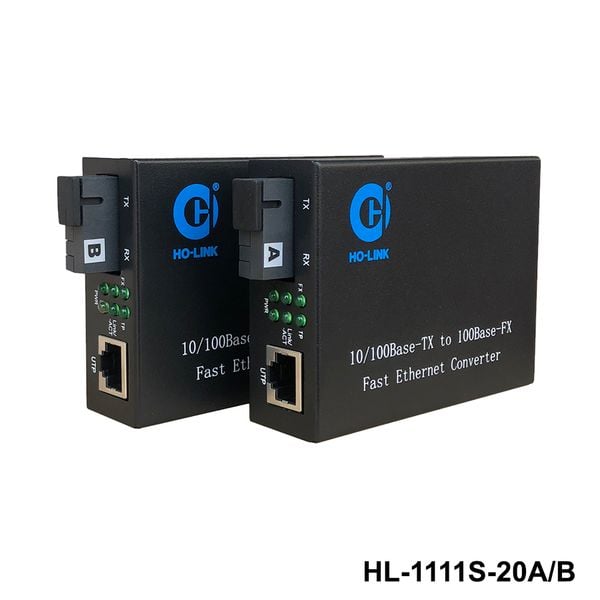  Bộ chuyển đổi quang điện 1 sợi quang 10/100Mbps Ho-LINK HL-1111S-20A/B 