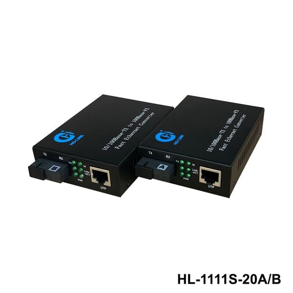  Bộ chuyển đổi quang điện 1 sợi quang 10/100Mbps Ho-LINK HL-1111S-20A/B 