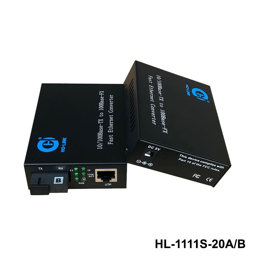 Bộ chuyển đổi quang điện 1 sợi quang 10/100Mbps Ho-LINK HL-1111S-20A/B