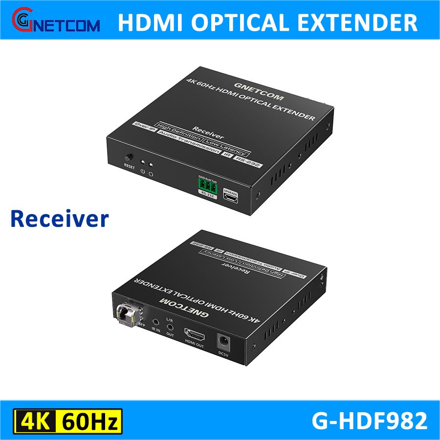 Bộ chuyển đổi HDMI sang quang gigabit 4K60Hz GNETCOM G-HDF982