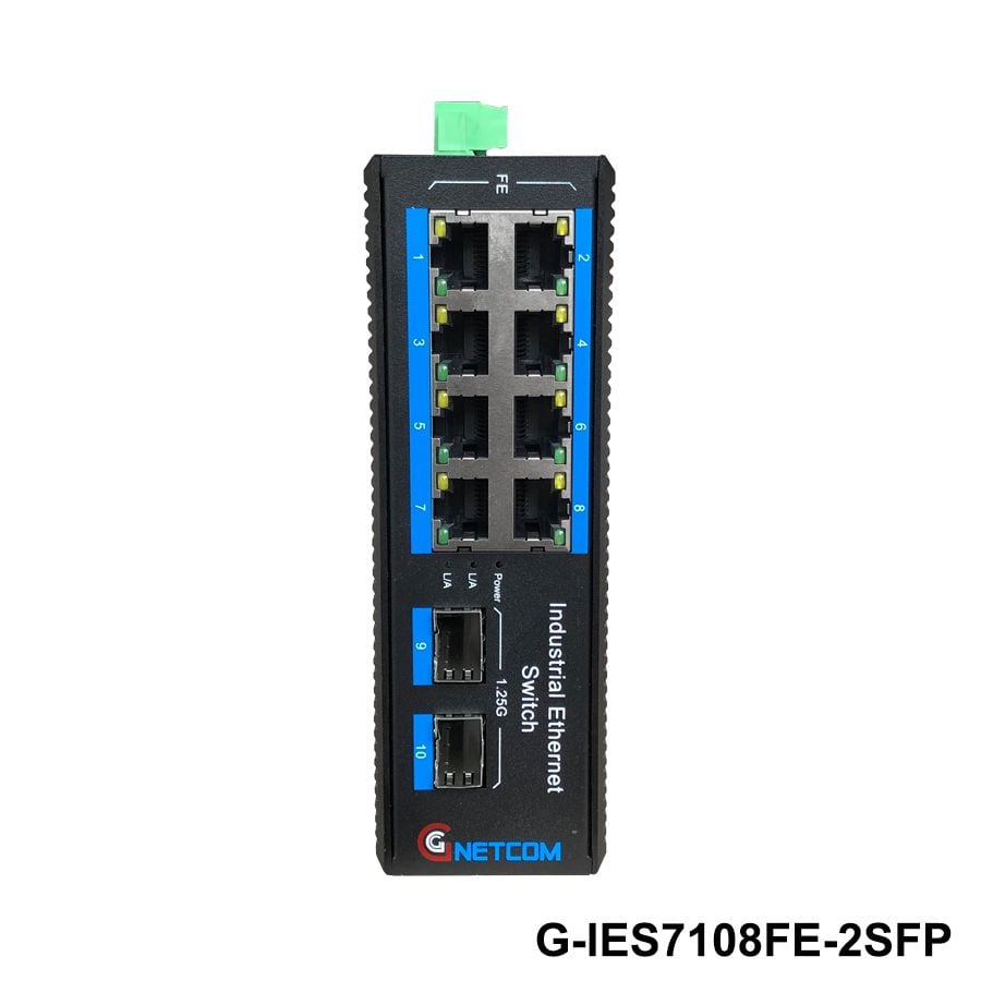 Switch poe công nghiệp Gnetcom G-IES7108FE-2SFP