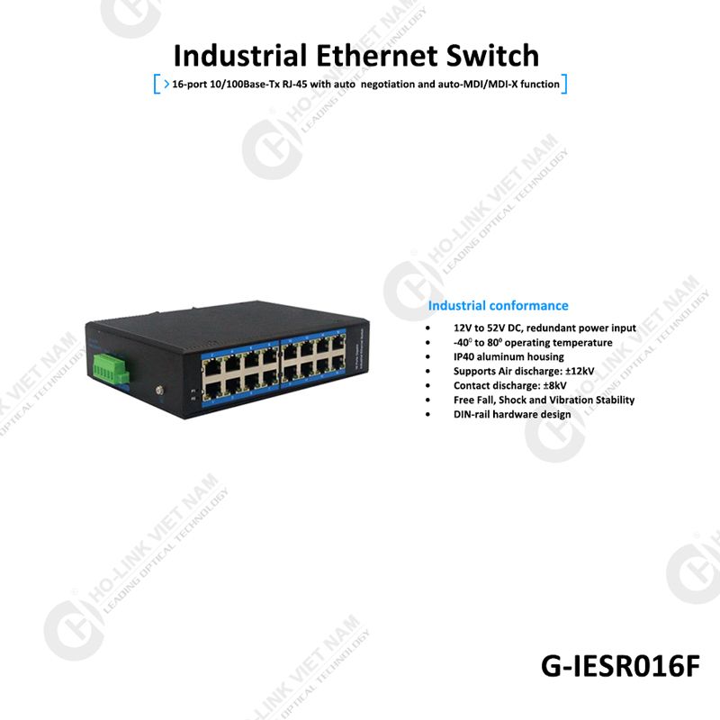 G-IESR016F switch công nghiệp 16 cổng GNETCOM