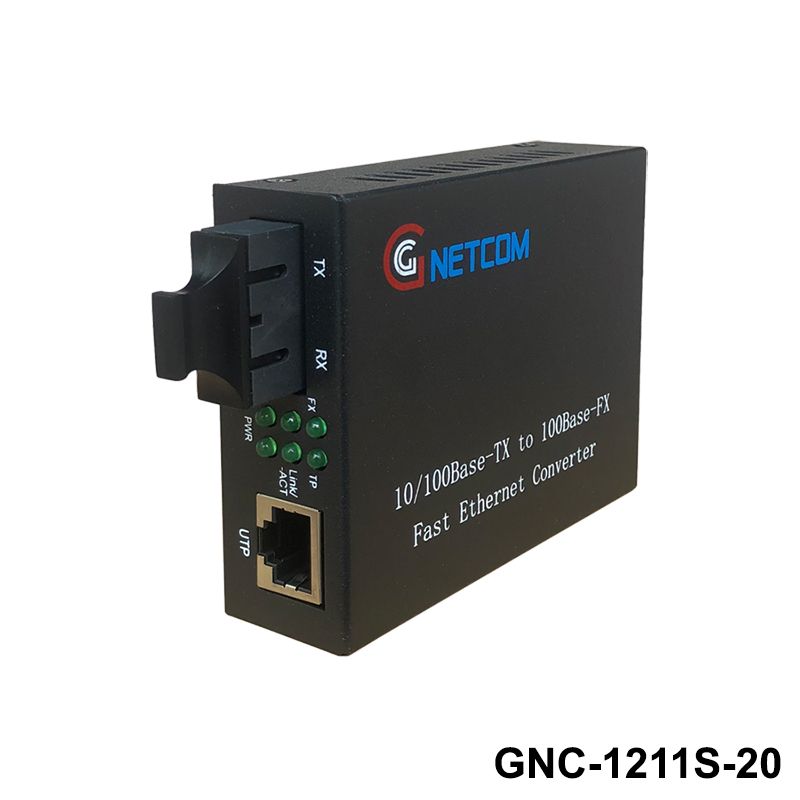 Bộ chuyển đổi quang điện GNETCOM 10/100M I PN: GNC-1211S-20