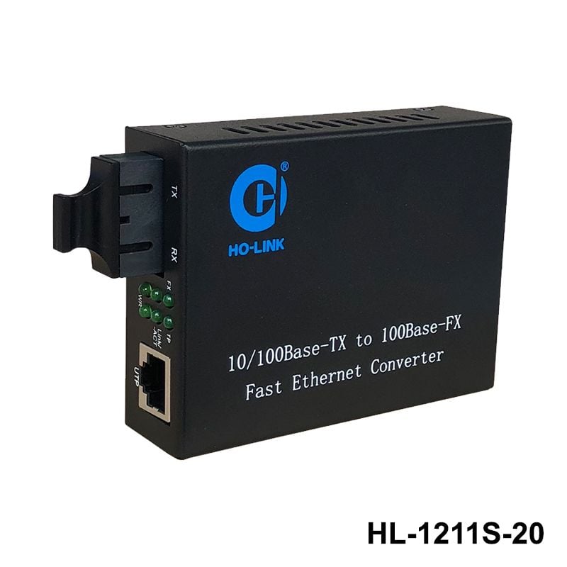 Bộ chuyển đổi quang điện 2 sợi quang 10/100Mbps HO-LINK HL-1211S-20