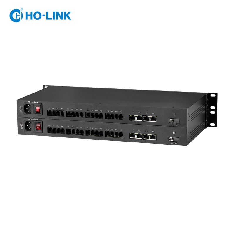 HL-16P4E-TRF bộ chuyển đổi quang thoại 16 kênh kèm cổng mạng HO-LINK