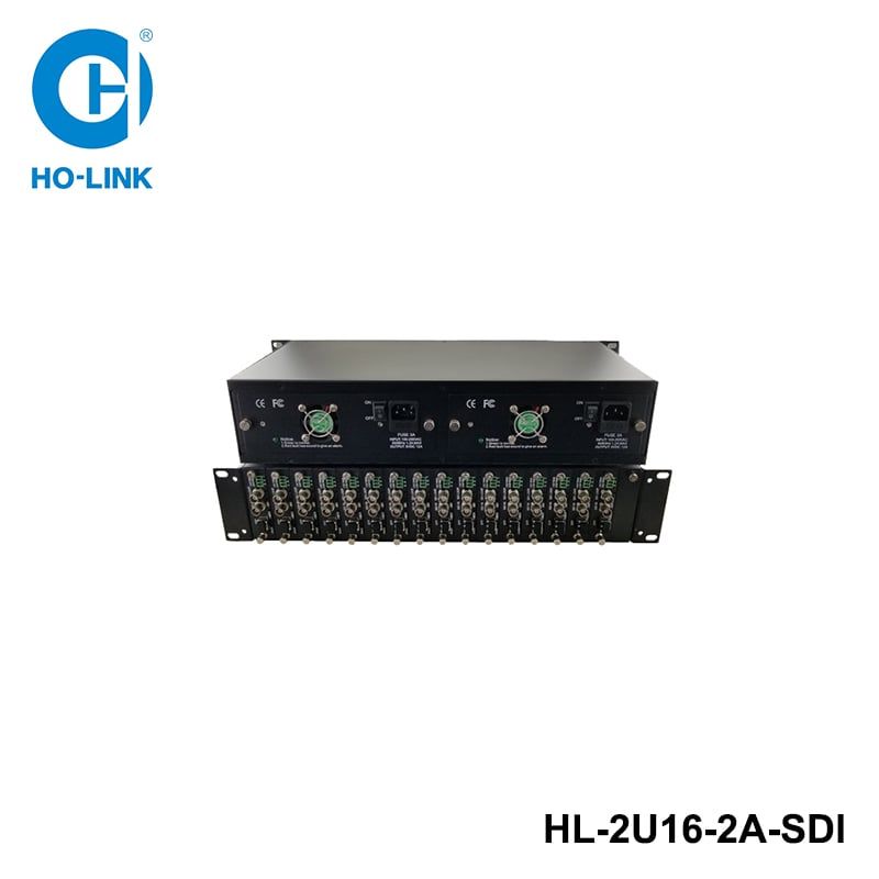 Khung nguồn tập trung cho bộ chuyển đổi SDI sang quang HO-LINK HL-2U16-2A-SDI