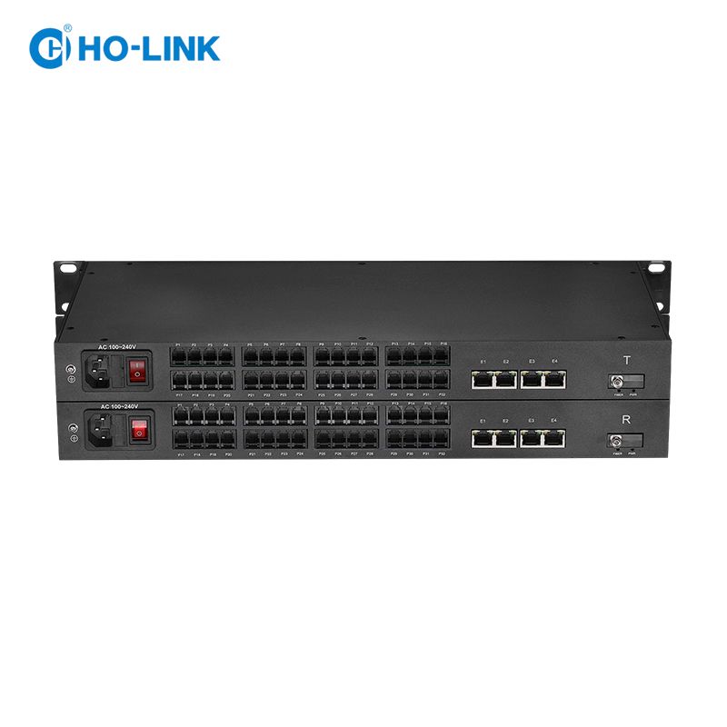 HL-32P4E-TRF bộ chuyển đổi quang thoại 32 kênh kèm cổng mạng HO-LINK