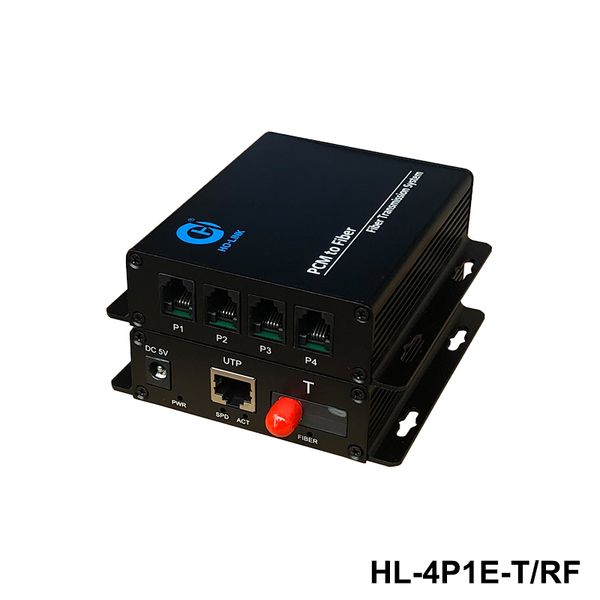  HL-4P1E-TRF bộ chuyển đổi quang thoại 4 kênh kèm cổng mạng HO-LINK 