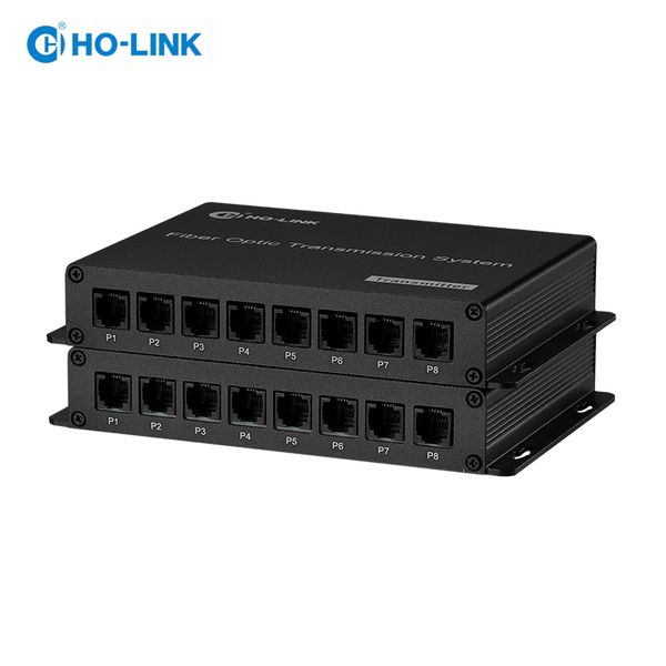  HL-8P2E-TRF bộ chuyển đổi quang thoại 8 kênh kèm cổng mạng HO-LINK 
