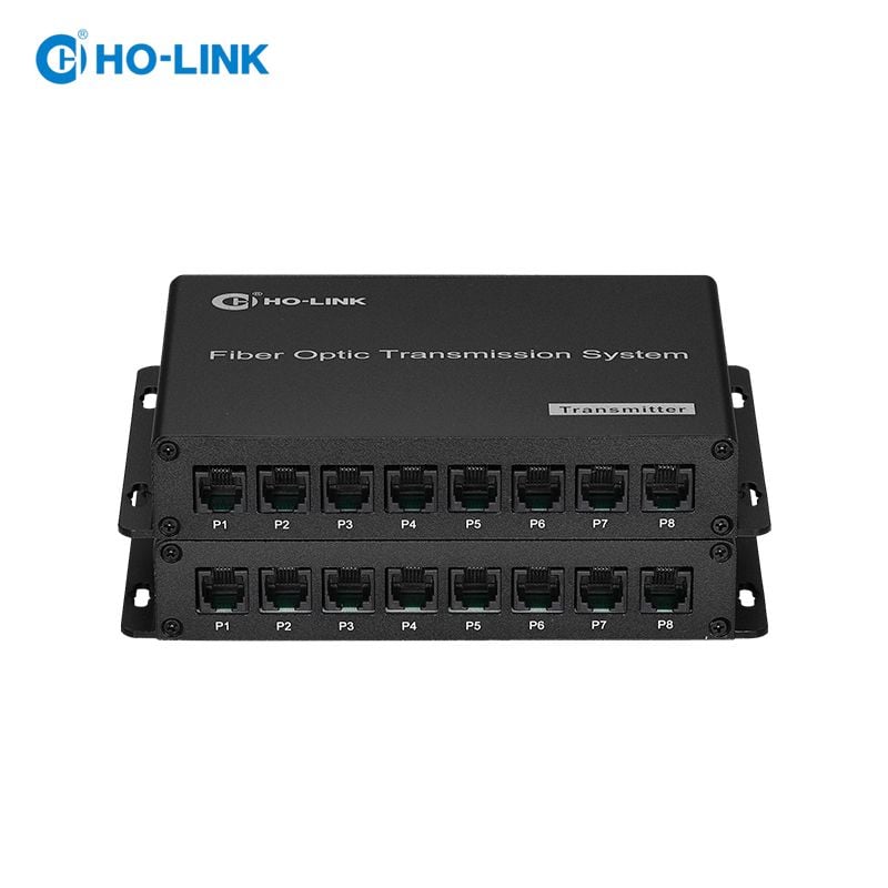 HL-8P2E-TRF bộ chuyển đổi quang thoại 8 kênh kèm cổng mạng HO-LINK