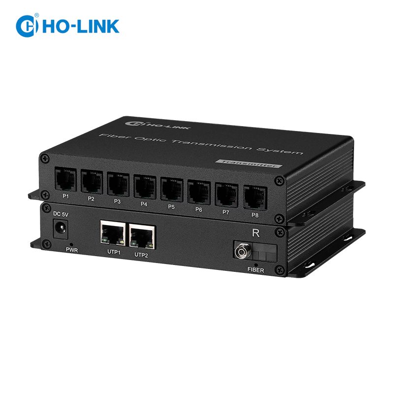 HL-8P2E-TRF bộ chuyển đổi quang thoại 8 kênh kèm cổng mạng HO-LINK