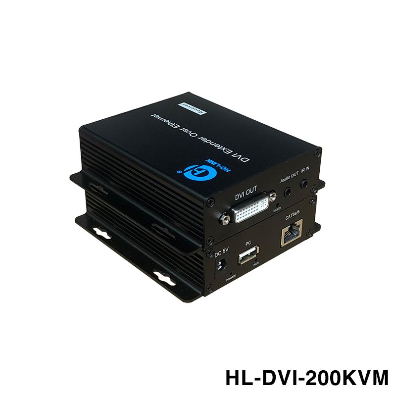 Bộ chuyển đổi DVI sang lan có cổng usb 200m HO-LINK HL-DVI-200KVM