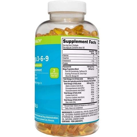 Omega 369 Dietary Supplement Supports Heart Health Member's Mark 325 Viên - Viên Uống Bổ Sung Dầu Cá